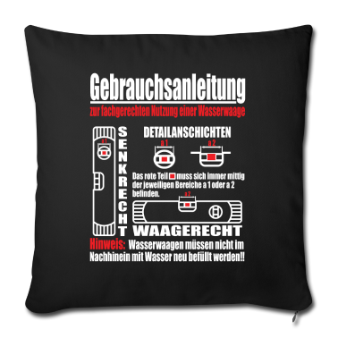 Einzug Kissenbezug - Wasserwaage Handwerk Handwerker Spruch Fun Motiv