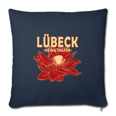 Einzug Kissenbezug - Lübeck Heimathafen mit roter Blüte