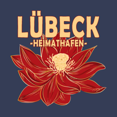 Motiv Lübeck Heimathafen mit roter Blüte