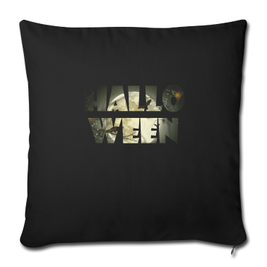 Einzug Kissenbezug - Halloween Schriftzug gruseliger Mond