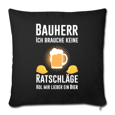 Einzug Kissenbezug - Bauherr Richtfest Bier lustig Spruch Geschenkidee