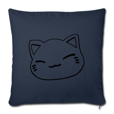 Einzug Kissenbezug - Nemuri Neko, Schlafende Katze, schwarz