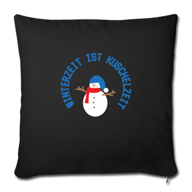 Einzug Kissenbezug - Winterzeit ist Kuschelzeit - Schneemann mit Mütze