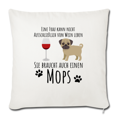 Einzug Kissenbezug - Mops-Motiv für Wein-Liebhaber