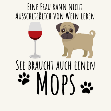 Motiv Mops-Motiv für Wein-Liebhaber