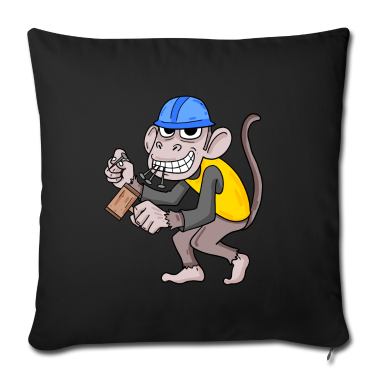 Einzug Kissenbezug - Bauherr Hausbauer Hausbau Affe Geschenk