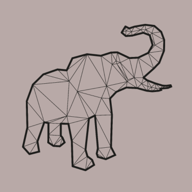 Motiv Elefant 3D Kontur