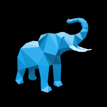 Motiv Elefant 3D Blau