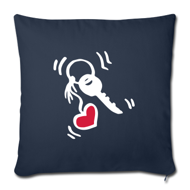 Einzug Kissenbezug - Schlüssel mit Herzanhänger / key with heart - Herz