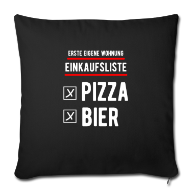 Einzug Kissenbezug - Eigene Wohnung Pizza und Bier Einweihungsgeschenk
