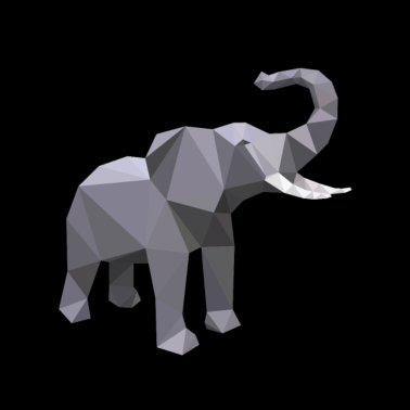 Motiv Elefant 3D Grau