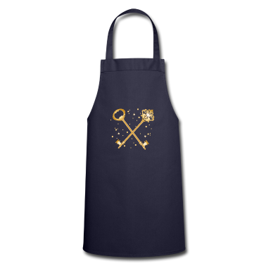 Einzug Sch&uuml;rze - zwei gekreuzte goldfarbene antike Schlüssel