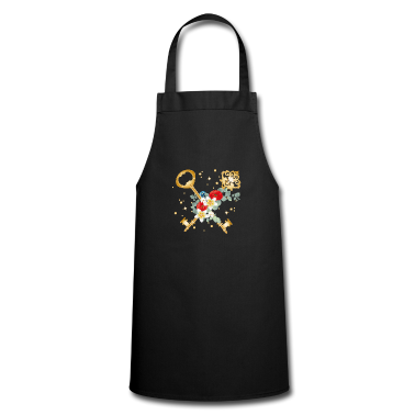 Einzug Sch&uuml;rze - zwei gekreuzte Schlüssel mit verschiedenen Blüten