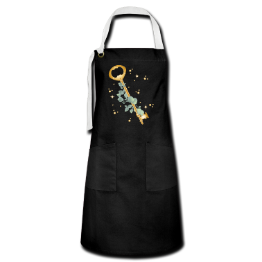 Einzug Sch&uuml;rze - Zauberhafter goldfarbener Schlüssel mit Eukalyptus