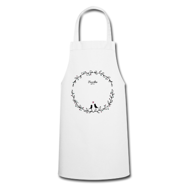 Einzug Sch&uuml;rze - Blumenkranz Vogelfamilie | mit Name bedrucken