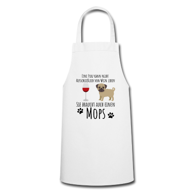 Einzug Sch&uuml;rze - Mops-Motiv für Wein-Liebhaber