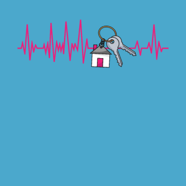 Motiv Bauherrin EKG Herzschlag Hausbau Richtfest