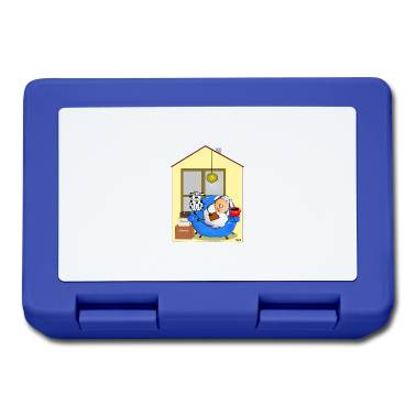 Einzug Brotdose - Haus und Hund weiße Kontur