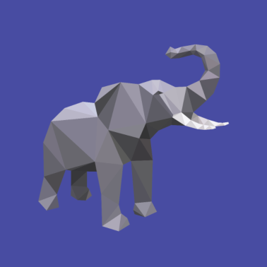 Motiv Elefant 3D Grau