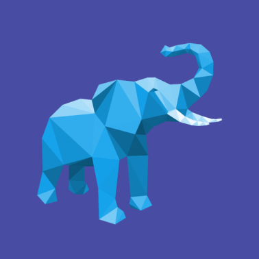 Motiv Elefant 3D Blau