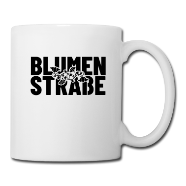 Einzug Tasse - Blumenstraße Geschenk Einzug Nachbarn Richtfest