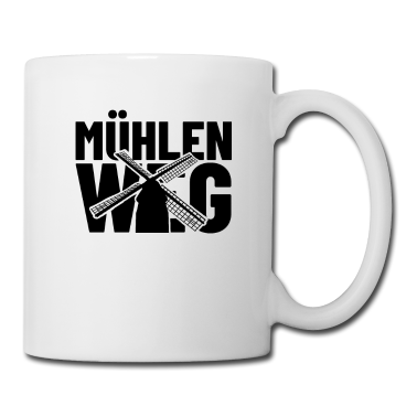 Einzug Tasse - Mühlenweg Geschenk Richtfest Einzug Nachbarn