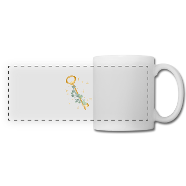 Einzug Tasse - Zauberhafter goldfarbener Schlüssel mit Eukalyptus