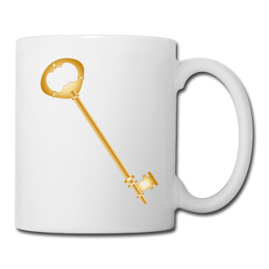 Einzug Tasse - Zauberhafter goldfarbener antiker Schlüssel