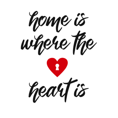 Motiv Home is where the heart is Spruch Herz Zuhause