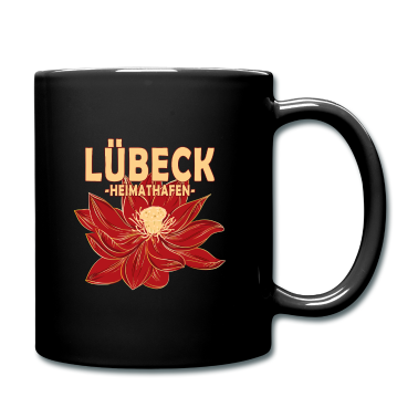 Einzug Tasse - Lübeck Heimathafen mit roter Blüte