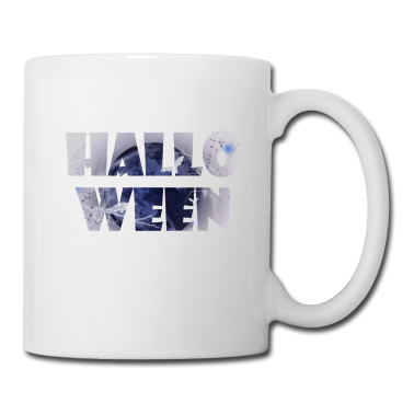 Einzug Tasse - Halloween Schriftzug Gruselmond