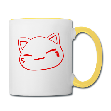 Einzug Tasse - Nemuri Neko, Schlafende Katze, rot