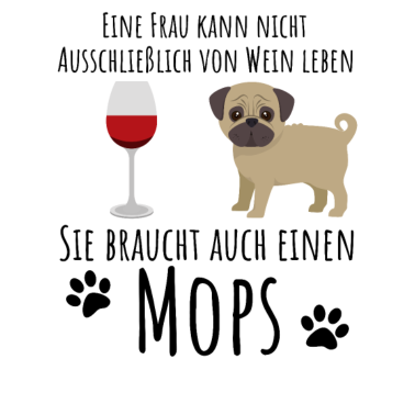 Motiv Mops-Motiv für Wein-Liebhaber
