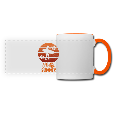 Einzug Tasse - Aloha Sommer mit Surfer und Surfboard Sunset Retro