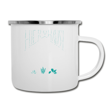 Einzug Emaille Tasse - Haus | Hier haust | Name personalisiert | Einzug