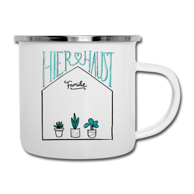 Einzug Emaille Tasse - Haus | Familie | Name personalisiert | Einzug