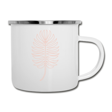 Einzug Emaille Tasse - Greenery Blatt Monstera Pflanze Dschungel
