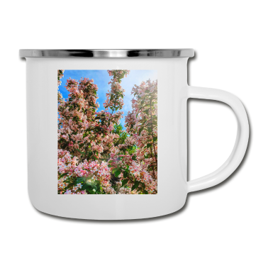 Einzug Emaille Tasse - ZwoOnTour Kirschblüten Print