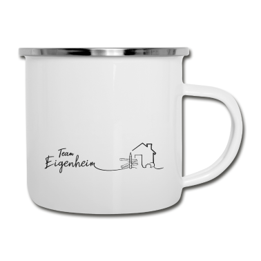 Einzug Emaille Tasse - Team Eigenheim Hausbau