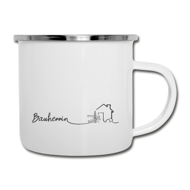 Einzug Emaille Tasse - Bauherrin vom Eigenheim