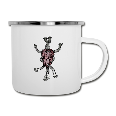 Einzug Emaille Tasse - Herz-Maschine | Zukunft, Roboter & Biotechnologie