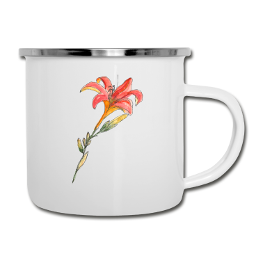 Einzug Emaille Tasse - Lilie
