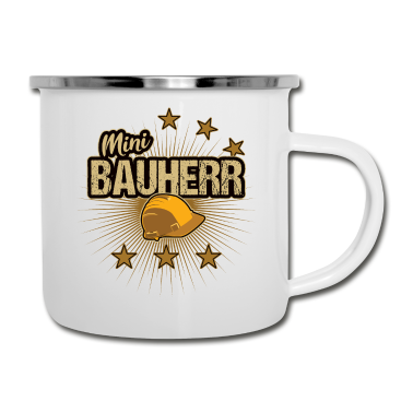 Einzug Emaille Tasse - Minibauherr - Baustellenkinder