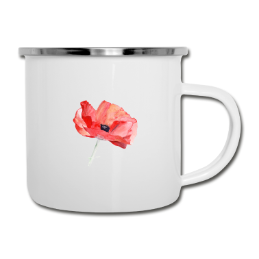 Einzug Emaille Tasse - Mohn – ein Bote des Sommers