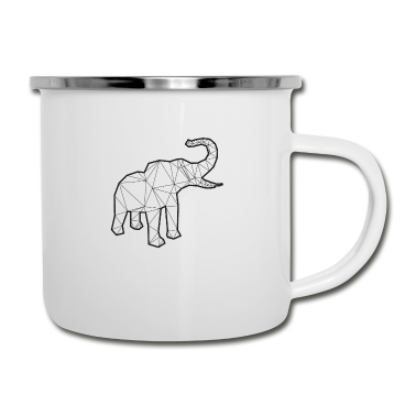 Einzug Emaille Tasse - Elefant 3D Kontur