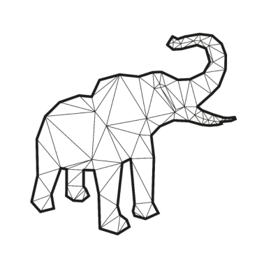 Motiv Elefant 3D Kontur