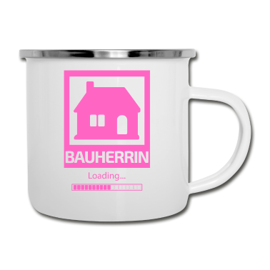 Einzug Emaille Tasse - Bauherrin Richtfest Eigenheim Geschenk
