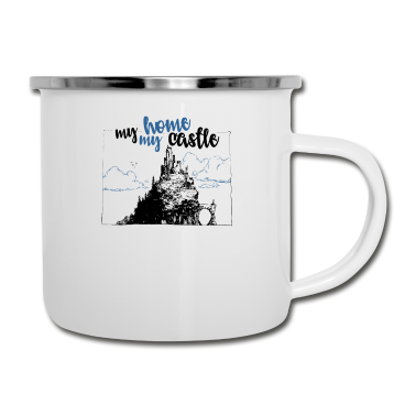 Einzug Emaille Tasse - My home is my castle - Bauherr - Richtfest