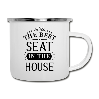 Einzug Emaille Tasse - Der beste Platz im Haus