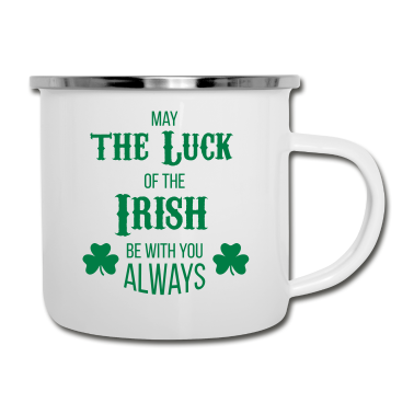 Einzug Emaille Tasse - Luck of the Irish - Geschenk